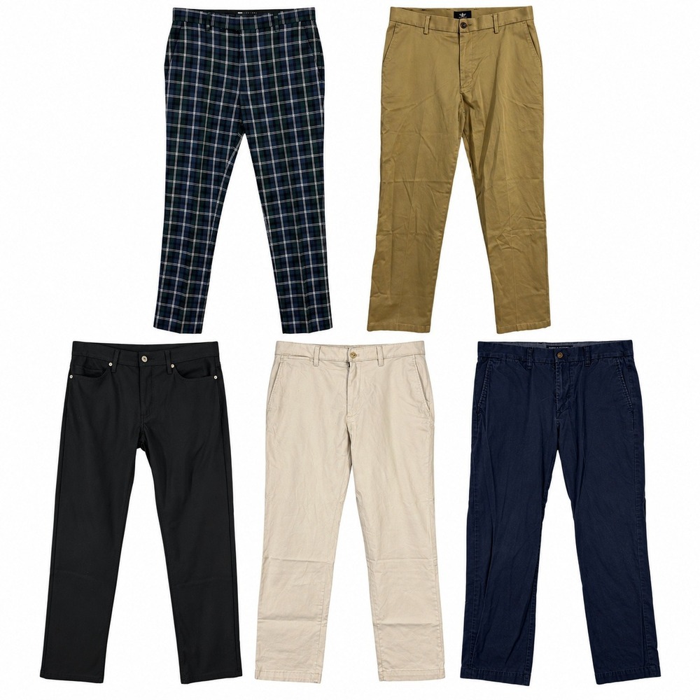 Mixed Brands Lot of 5 Men's 32x32 Pants ASOS DESIGN Dockers Chino Cotton Navy